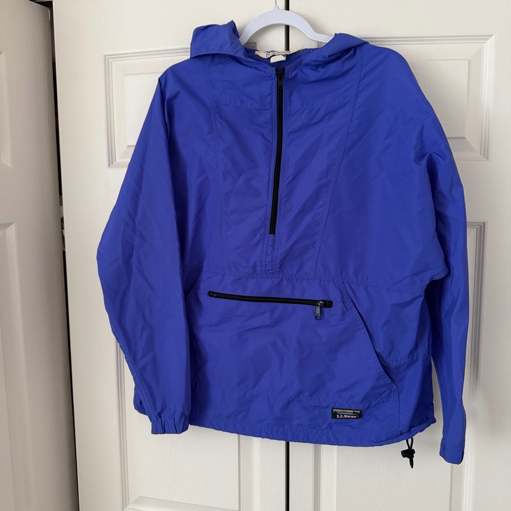 Vintage women’s LL Bean pullover windbreaker rain jacket size medium purple blue